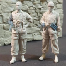 1/35 Scale WWII US Airborne Soldiers Resin Figures – 2 Unpainted Miniatures