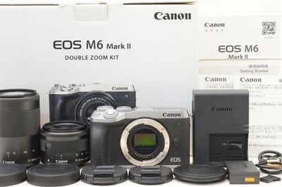 Canon EOS M6 Mark II Double Zoom Kit funktionstüchtig