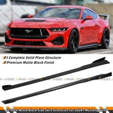 For 2024-2026 Ford Mustang Gt V2 Winglet Black Side Skirt Extension Splitter