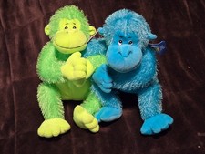 GOFFA Green  Blue Gorilla Monkey Plush Soft 18  Interlocking Arms-NWT