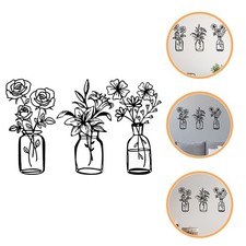  3 Stück Wandkunst Blumensilhouette Wandbehang Blumendekoration Moderner Stil