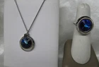 VINTAGE COSTUME JEWELRY SARAH COVENTRY RIVOLI LIQUID LIGHT STONE NECKLACE RING