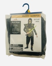 New Way To Celebrate Boys Size L 10/12 Skull Ninja Halloween Costume