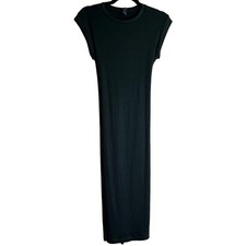 Alya Rib Knit sweater Dress Women Green Size Small Stretch Cap Sleeve Business