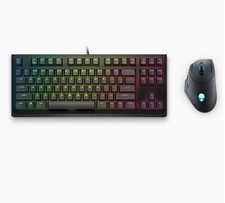 NEW Alienware Dell Gaming Keyboard  Mouse Bundle AW420K  AW620M Dark Side