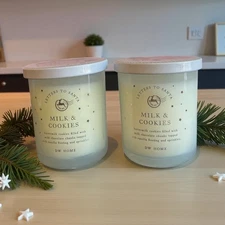 DW Home Letters to Santa Candle 2-Pack | Milk & Cookies Scent 3.8 oz Ea Holiday