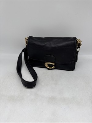 Coach Soft Tabby Schultertasche Schwarz Leder Rustikal Gold Neu UVP 475£
