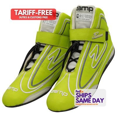 Zamp ZAMRS003C0912 SFI 3.3/5 Neon Green Size 12 Leather Driving Shoe Performance