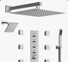 Everstein 16" Wall Mount Dual Shower Head Model C - New in Box UNUSED