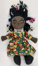 Handcrafted Embroidered Bahamas Plush Cloth Doll Souvenir 8"