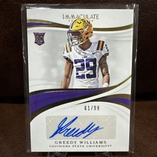 2019 Panini Immaculate Collegiate Auto 61/99 Greedy Williams #77 Auto 