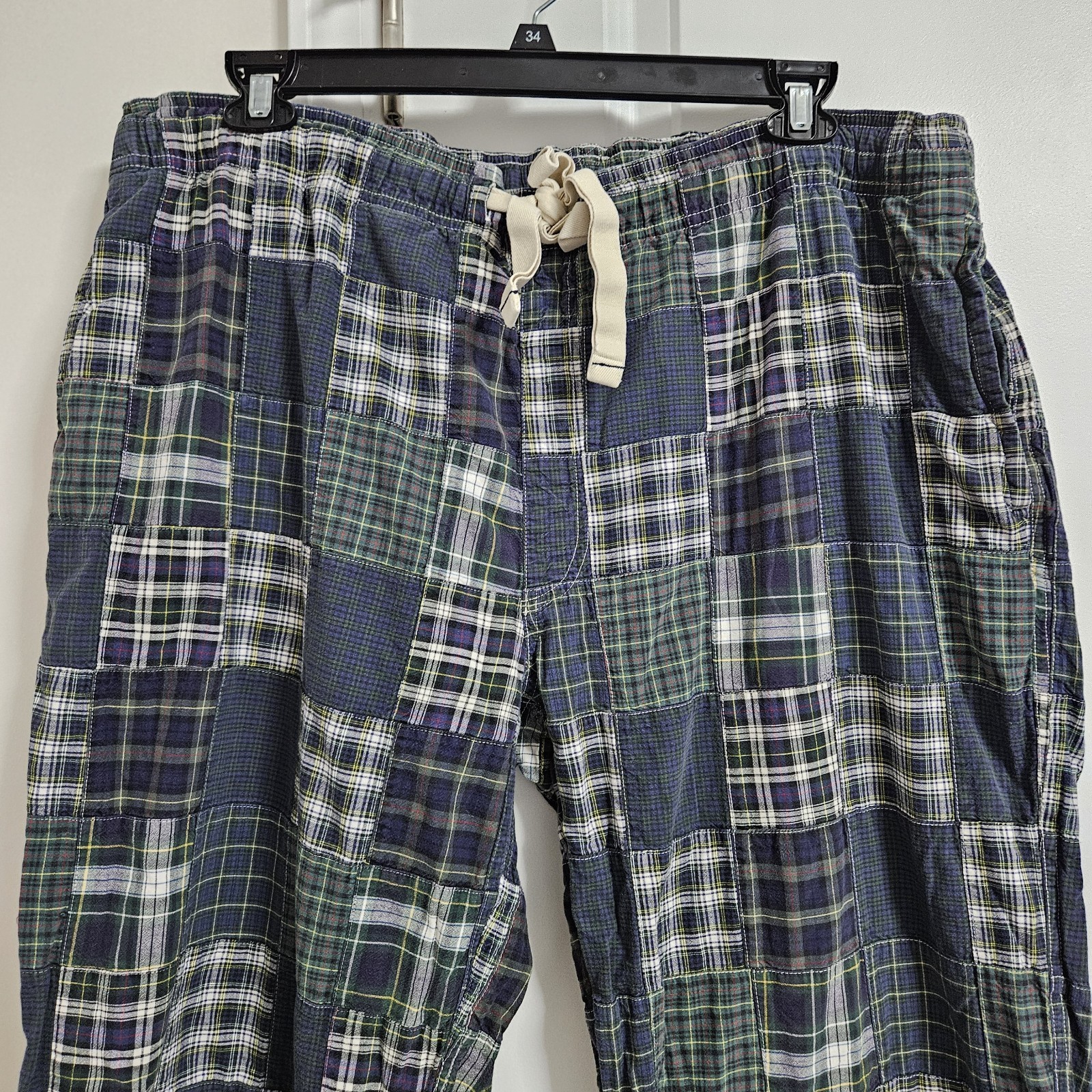Y2K American Eagle Plaid Patchwork Dorm Pants Dra… - image 3