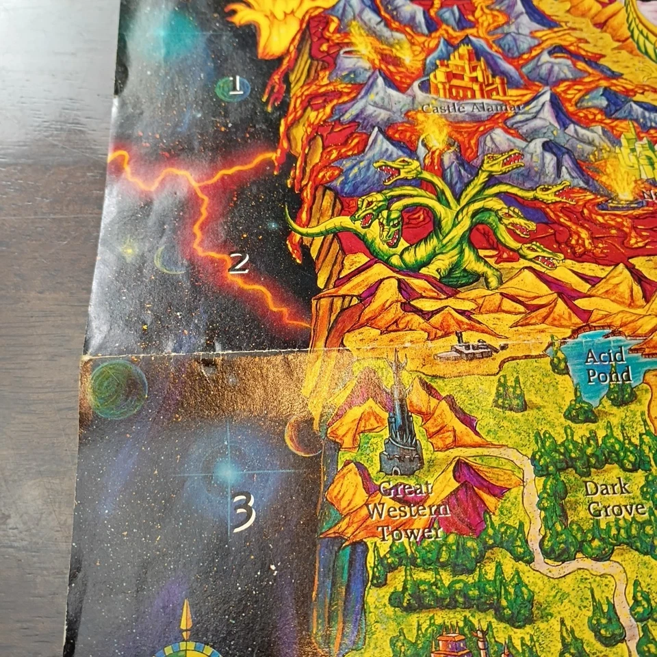 Póster mapa Might & Magic V Darkside of Xeen vintage PC 3DO 1993 17x22 pulgadas Foto 4 de 4