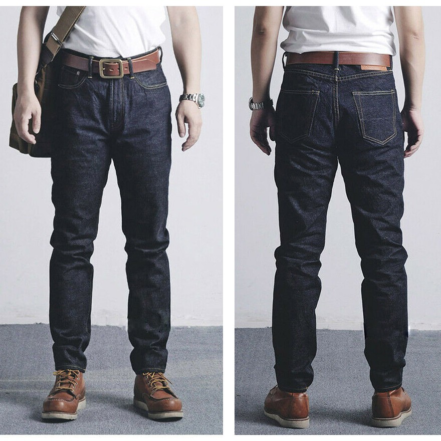 Red Tornado Taper Fit Men's Selvedge Jeans Denim Pants Casual Blue Jeans Onewash