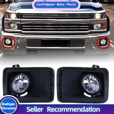 Front Driver＆Passenger Side Fog Lamp Bezel Fits 2015-2019 Silverado 2500HD 3500