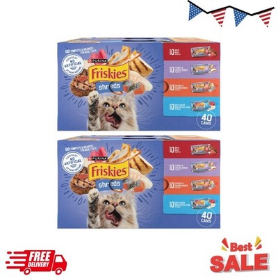 (2 pack) Purina Friskies Shreds Gravy Variety Pack, Wet Cat Food, 5.5oz Cans 40P