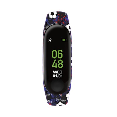 Tikkers Series 1 Printed Black Football Silicone Strap Activity tracker with col