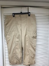 Chico's Sz 3 or Sz 16, Beige Cargo Capris, NWOT