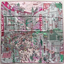 HERMES Le Grand Prix au Faubourg 90 Silk Scarf Carre Authentic Rare Vintage