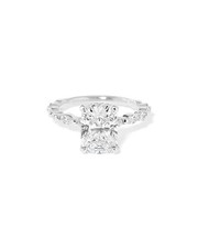 2.50 CT F/VS2 Elongated Cushion Lab Grown Diamond Halo 14K Gold Engagement Ring