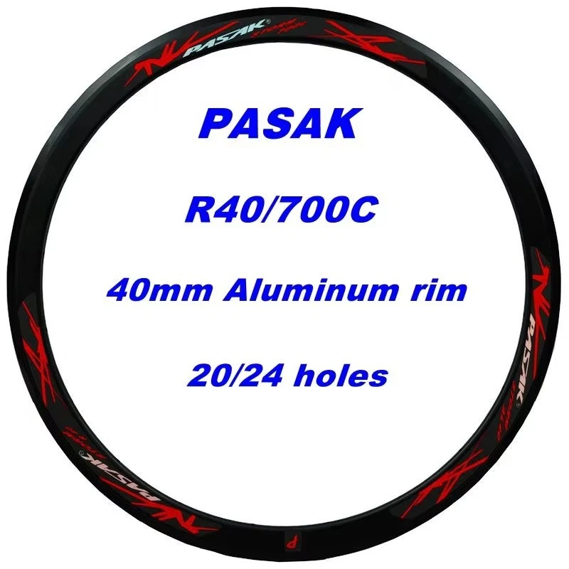 Llanta de bicicleta de montaña/carretera 700C 40 mm con brida de 20 y 24 orificios anillo de herramienta doble Foto 2 de 4