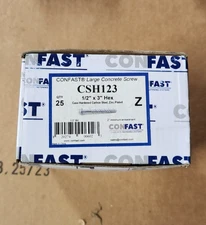 1/2" x 3" Concrete Screw Large Diameter  for Anchor CONFAST CSH123 Zinc Plated