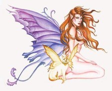 PURPLE Winged CAT FAIRY Angel FAERIE WICCA WICCAN VINYL Laptop STICKER/DECAL 