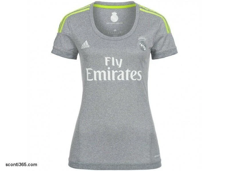 Adidas Camiseta Real para Etiquetas Transferencia, Mujer - (Gris / Amarillo) - Imagen 2 de 4