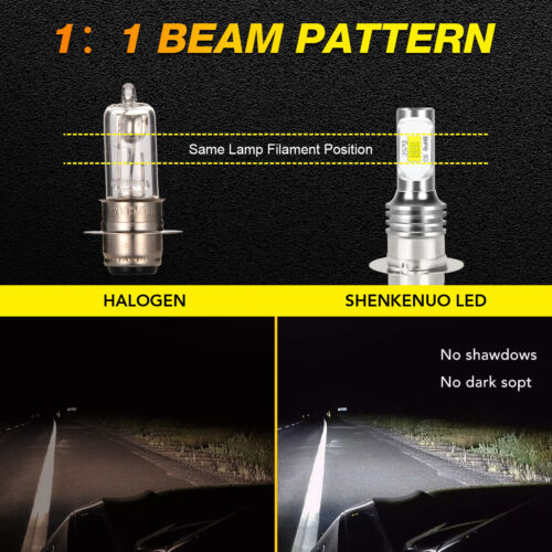 2PCS H6M P15D P26S 2835 LED Light Motorcycle Headlights DRL Beam Bulb AC - Foto 2 di 12