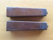 2 Square Wooden Furniture Legs, Retro Vintage Antique, 1930s 1940s Ball Castors