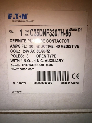 C25DNF330TH-86. DEFINITE PURPOSE CONTACTOR.