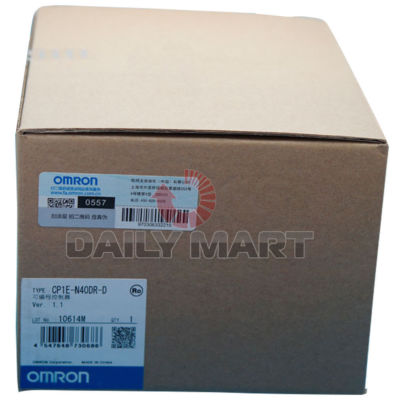 New in Box Omron CP1E-N40DR-D PLC CPU Unit Relay Output DC 24 IN 16 OUT DIN Rail
