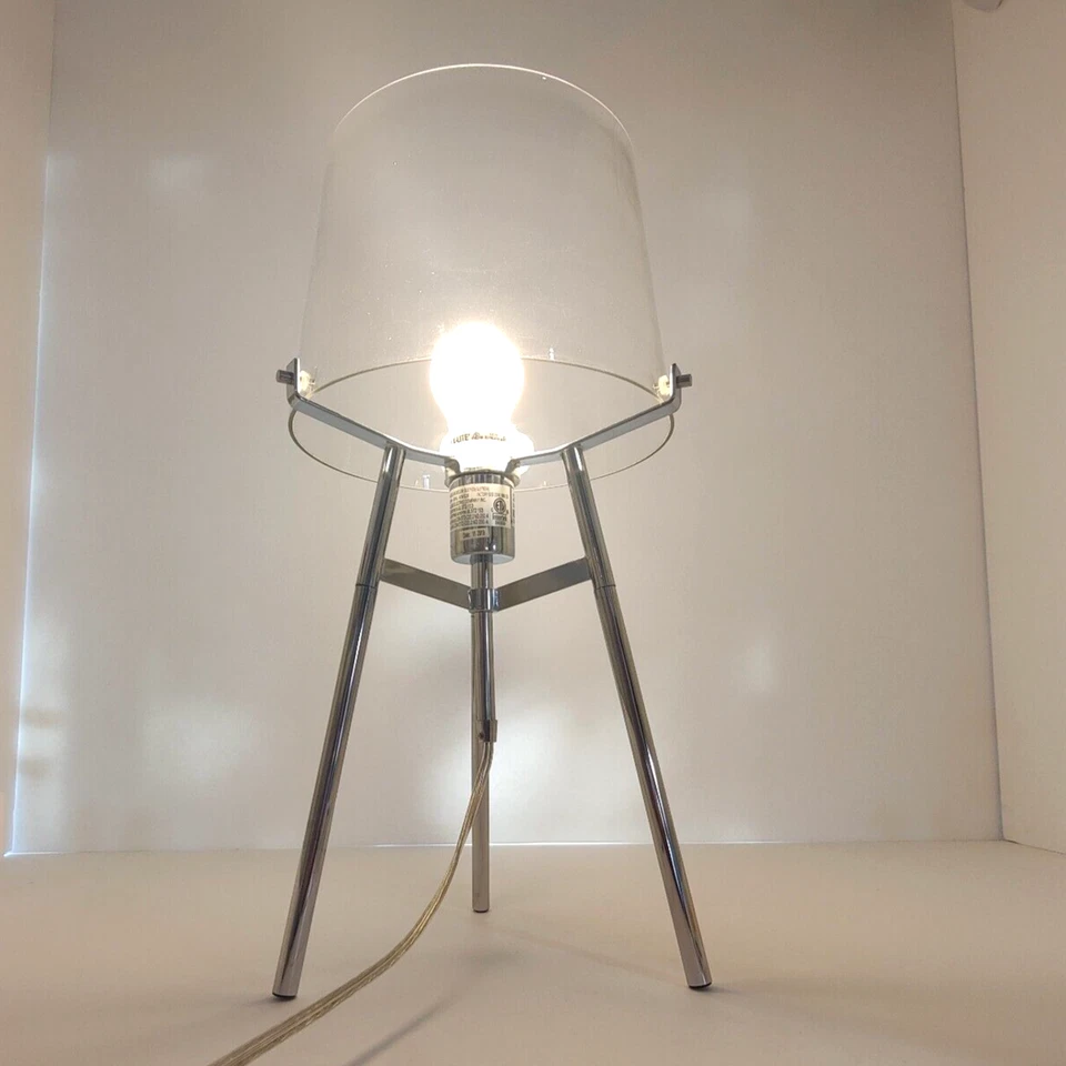 Globe Electric Lancaster 20" Tripod Table Lamp - Metal / Glass - Chrome / Clear - Image 2 of 4