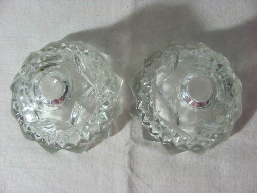 2 Lausitzer Glas 24% Lead Crystal Candle Holders German Democratic Republic - Picture 10 of 12