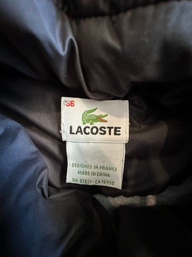 Vintage LaCoste Men Puffer Vest Sz 36 Black Quilted FullZip City Retro 90s Y2K - Picture 9 of 15