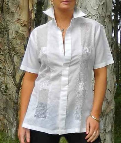 VINTAGE Rockabilly 1960s-70s Original Groovy Sheer Crochet Retro Shirt - Picture 7 of 8