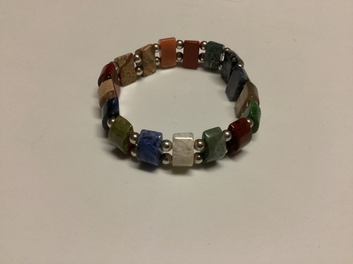 Jay King multi color gem sterling stretch bracelet - Picture 2 of 2