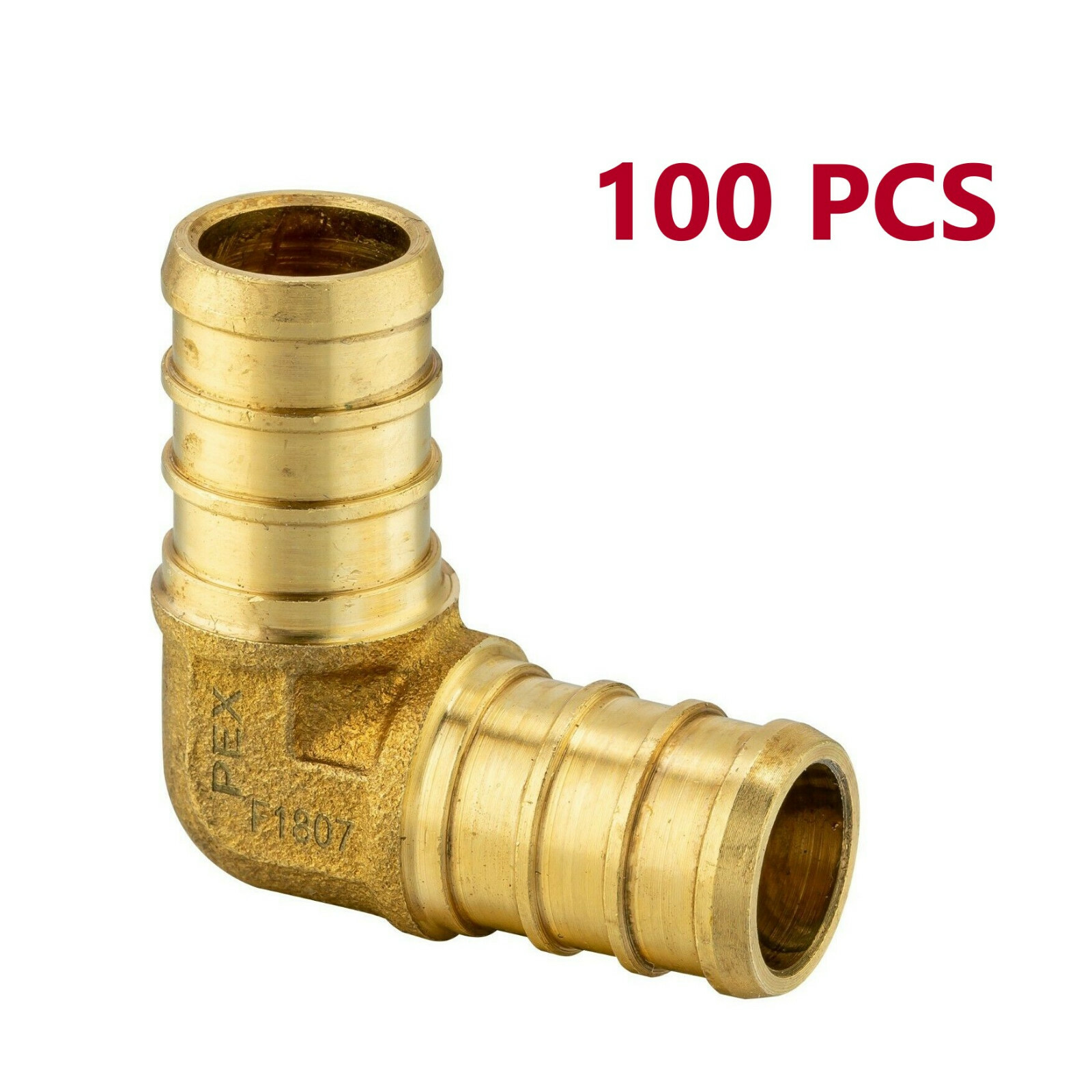 100 PCS Pex Crimping Fitting Elbow 3/4" x 3/4" Brass Crimp Fitting (Lead Free)