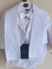 Baby Toddler Boys Christening Baptism Tuxedo Suits White angel/shall / 650
