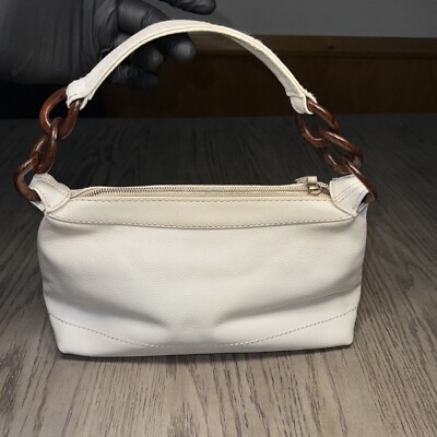CHANEL Vintage WHITE Leather Caviar Small Wooden Strap ! WOW