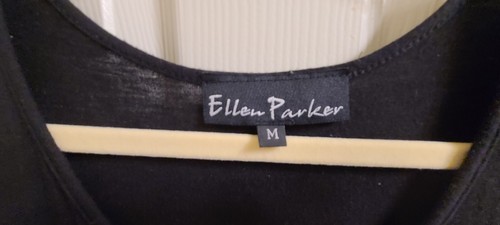 Ellen Parker Woman's Slip On Dress Size Medium Stretch Black & White Comfort EUC - Picture 2 of 4