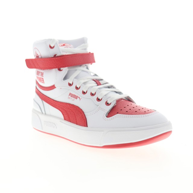 mens white leather high tops