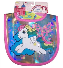 My Little Pony Rainbow Dash with Pink Trim Baby Bib Shiny Retro Vibe
