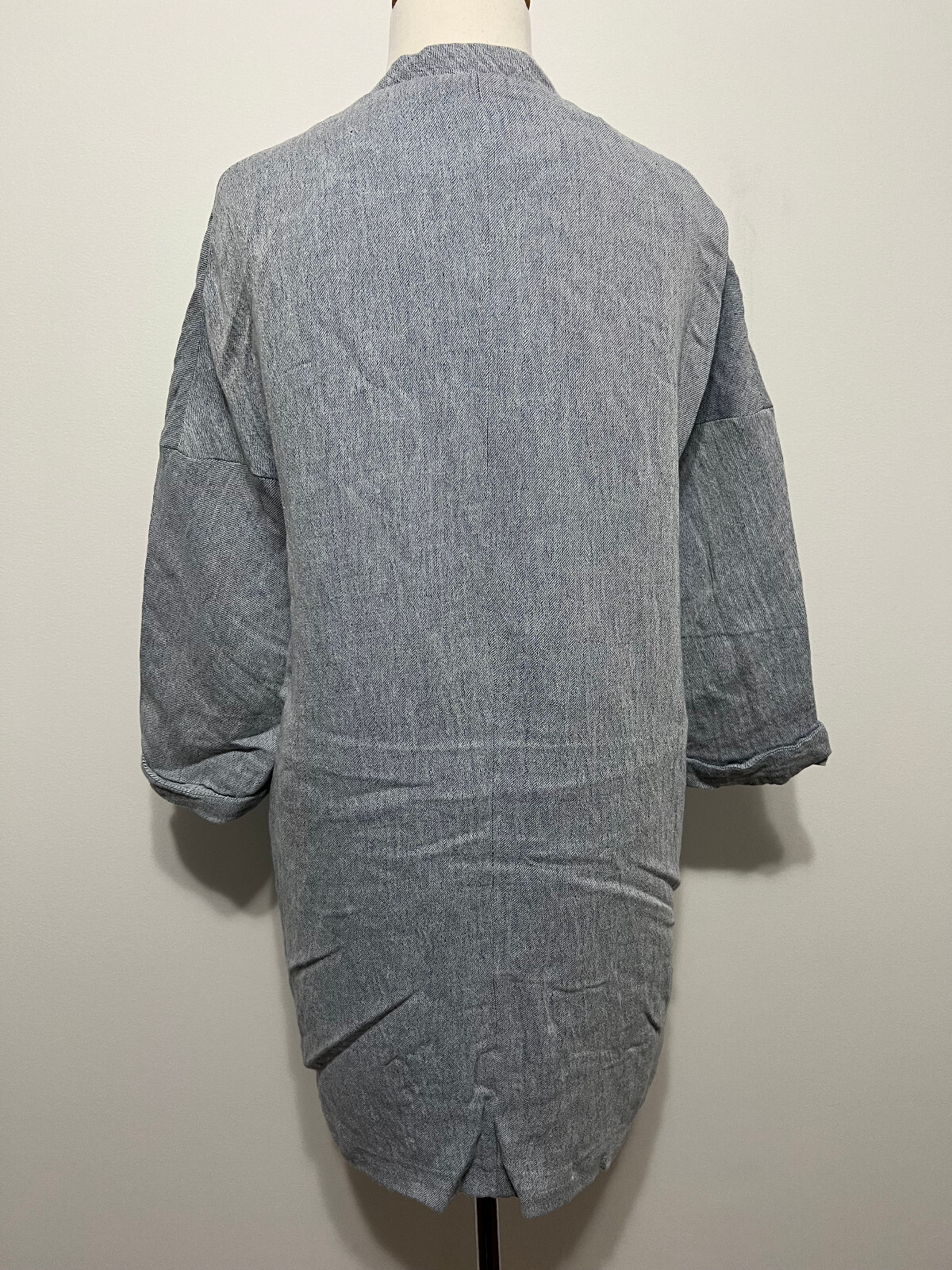 Zara Basic Outerwear Linen-Blend Jacket Coat Blue… - image 10