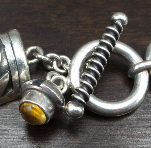 Beautiful Vintage DEBORAH ARMSTRONG Sterling Silver Chunky Bead Toggle Necklace - Picture 11 of 13