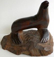 Carved SEA LION Wooden,American,Ironwood 11" x 12" 1/2 x 8" 1/2 Inches,Wood