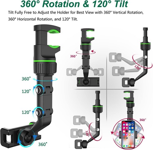 360° Rotating Rearview Mirror Phone Mount - Easy Install & Durable Design - Picture 8 of 9