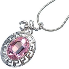 4.76 Ct Oval Rhinestone 18K White Gold Plated 12 Horoscope Scorpio Pendant