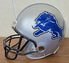 NFL Lions Detroit FULL Size Riddell Football Helmet Black Face Guard XLG