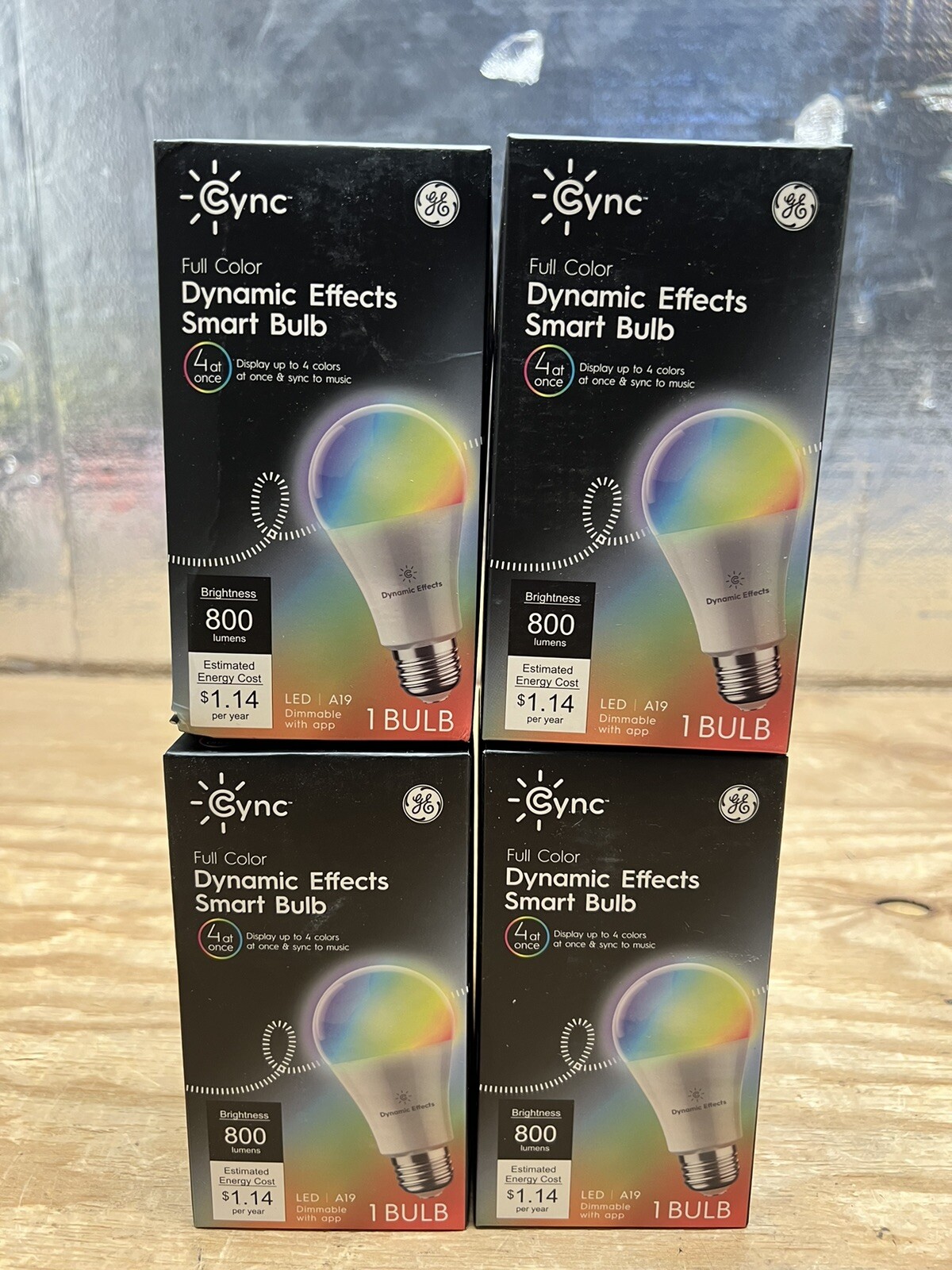 GE Cync Smart Bulb Dynamic Effects Full Color A19 2.4GHz Wi-Fi Bluetooth 4-PACK-image